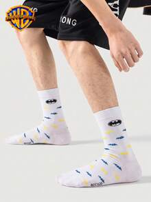 1/2 Pairs Warner Bros Cartoon Mid-Calf Socks, Unisex Super Hero Black & White  Socks - Multicolor - View 9