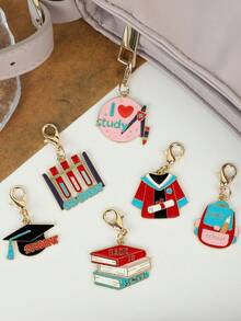 12/24pcs Back To School Keychain Pendant Teacher Appreciation Gift Teacher Key Chain Key Ring Bag Accessories For Women Men Back To School Supplies Creative Gift Holiday Gift Phone Car Accessories - Multicolor - View 4
