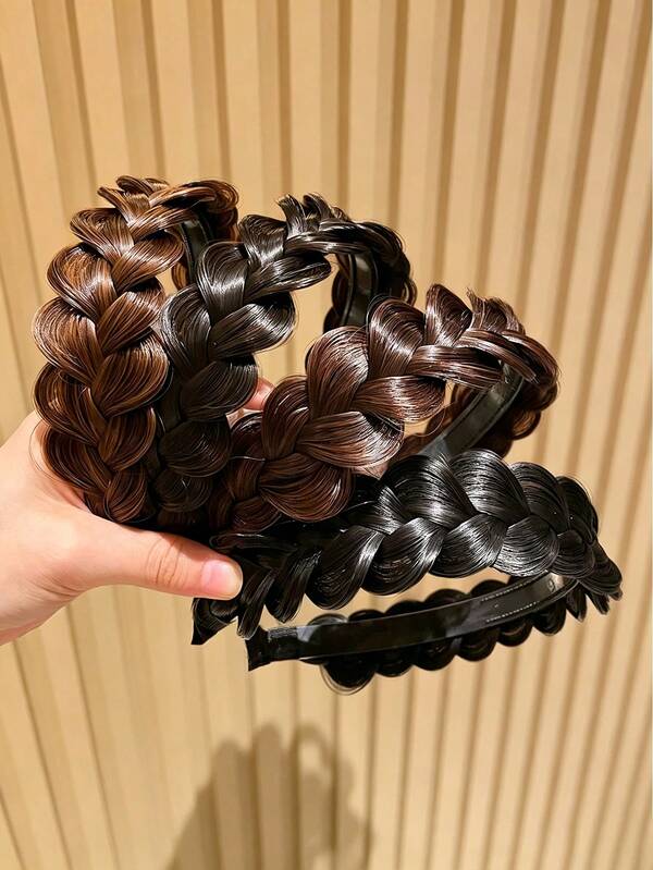 1pc Girls Woven Headband, Vintage Style, With Anti-Slip Teeth Design, Girls Hair Accessory, Hair Accessory