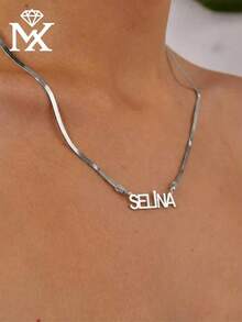 Customizable English Name Necklace, Personalized Name Jewelry Gift, Suitable For Women, Anniversary And Valentine's Day Gift - Silver - View 3