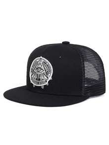 Gorra de béisbol creativa de moda 2026, sombrero de ala plana con bordado del ojo de Dios, sombrero de sol decorativo para uso diario, gorra de malla unisex, sombrero de hip hop - Ojo de Dios - Ver 4
