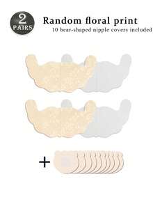 2/4 Pairs Plus Size Breathable Invisible Lace Breast Lift Tape, Random Print, Suitable For Wedding Dress Strapless, Large Breast Lift Tape - Multicolor - View 26