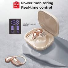 Miniso X33 AI Translation Wireless Earbuds, Open-Ear Design, 35-Hour Battery Life, In-Ear Headphones, Immersive High-Quality Sound, Long-Range Connection, Charging Case Included, Lightweight Earphones, Built-In Microphone - Black - View 9