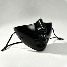 Best-Selling Half-Face Black & White Mask, Perfect Face Shape, Bionic Cosplay, Cyberpunk Mechanical Tech Style Fake Face - View 4