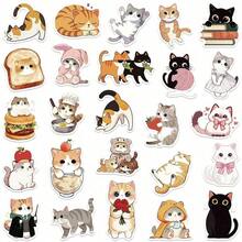 50pcs Cat Doodle Stickers Decorate Phone Computer Luggage Notebook Water Bottle Helmet, Back To School, Cute Stickers - Multicolor - View 3