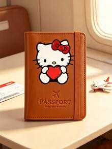 1 pieza Nuevo porta pasaporte de viaje de la serie Sanrio Hello Kitty con estampado, funda de pasaporte con múltiples ranuras y soporte para tarjeta de embarque, accesorio de viaje con diseño de dibujos animados lindo de Pochacco, accesorio de viaje en avión ligero, impermeable y portátil, esencial para vacaciones y viajes de verano - Multicolor - Ver 6
