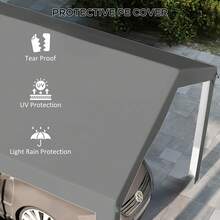 10 X 20ft Carport Roof, UV Resistant Canopy Replacement, Fits 84C-378V00 And 84C-206 Series, Dark Gray - 235.75 L X 117.25 W - View 4