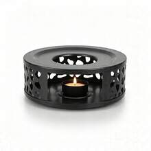 Stainless Steel Tea Warmer With Tea Candle Holder - Teapot Warmer Cover - Stable And Non-Wobbling - Suitable For All Teapots Heating Base - Black - View 7
