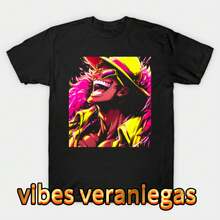 Unisex Vintage Anime Graphic Crew Neck Short Sleeve Loose Fit Street Casual Teemarruecos Vibes Veraniegas T Chemise Femme été - Black - View 1