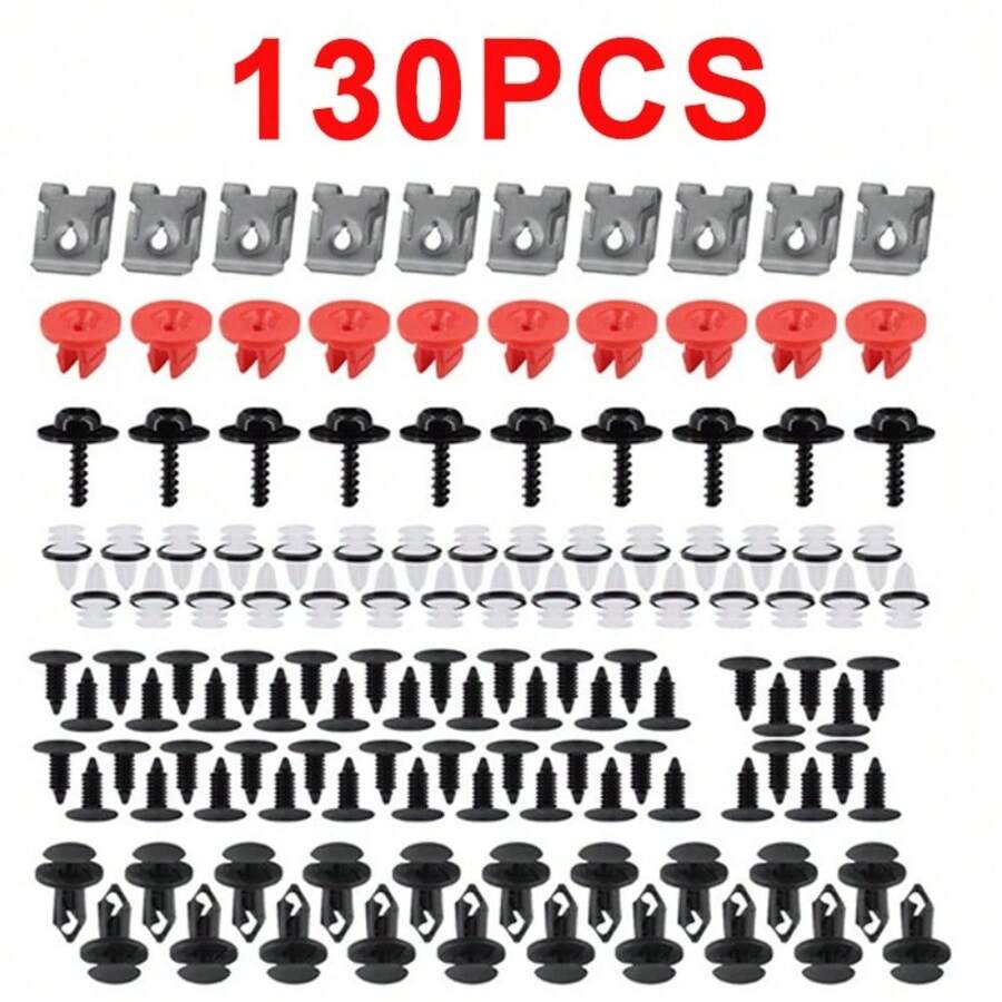 130Pcs Clips Fit Fiesta Wheel Arch Splash Guard Shield Bumper Wing Lining - A - View 1