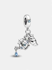 1 Piece Of Fashionable 925 Sterling Silver Mushroom Bead With Diamonds, Suitable For Women's Bracelets And DIY Jewelry Making - Style 1 - View 13