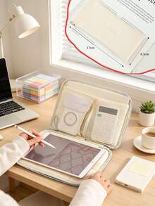 1pc Minimalist Padded Diamond Lattice Tablet Sleeve Soft Shockproof Electronics Organizer Protective Storage Bag For Students School College Travel Essentials Perfect Gift For Students Office Desktop Supplies Essential For The Start Of School - Multiple Styles - View 10