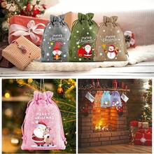 1/8/16pcs,Christmas Decorations, Christmas Tree Decorations, Gift Bags, Burlap Gift Bags, Wedding Burlap Bags, Yarn Drawstring Linen Jewelry Bags, Suitable For Birthdays, Parties - Multicolor - View 6
