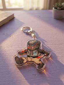 1Pc/6Pcs Tactical Shooter Character Acrylic Keychain , Cartoon Game Pendants For Backpack Decoration, Great Accessory & Gift For Gamers & Anime Fans. - Multicolor - View 8