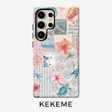 [24h Shipping From DE/FR/ES]KEKEME Phone Case: Two-In-One Phone Case With Fashionable Summer Floral Film, Suitable For Galaxy S26 S25 S24 S23 S22 S21 S21+ S21 Ultra Plus FE Edge S20 A15 A16 A17 A23 A32 A34 A35 A36 A52 A53 A54 A55 A56, Full Coverage Drop-Proof, Elegant And Simple, Unisex - 1 Piece Of Picture Color - View 4