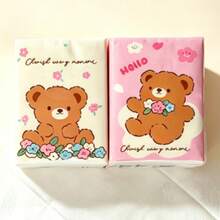 18packs Pocket Tissue Mini Disposable Napkin, Cute Bear Pattern Outer Package, Soft Gentle Texture For Skin Contact, Compact Size Easy To Put In Bags, Suitable For Daily Outing, Travel And Dining Use, Lovely Portable Household Sanitary Accessory - Multicolor - View 2