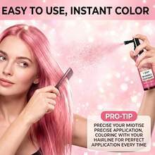 SUMIFANG Semprotan Pewarna Rambut Sekali Pakai Warna Pink 100ml, Pewarna Rambut DIY di Rumah, Formula Sederhana Mudah Dibilas, Tidak Menyumbat Helai dan Kutikula Rambut, Tidak Perlu Pemutihan, Cocok untuk Pewarnaan Rambut Gaya Jangka Pendek, Ciptakan Warna Rambut Modis yang Menarik Perhatian - Berwarna merah muda - View 3