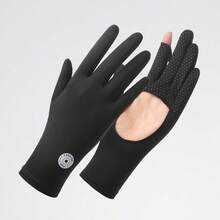 1 Pair Women's Summer Sun Protection Gloves, Anti-Slip Hollow Palm, UV Protection, Touchscreen Compatible, Breathable For Outdoor Sports, Driving And Cycling - A - View 11