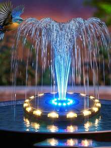 戶外太陽能噴泉水泵,配 RGB 變色 LED 燈,節能浮動水景,適用於花園池塘、鳥浴盆和魚缸,適合景觀美化與露台裝飾 - 黑色 - 查看 4