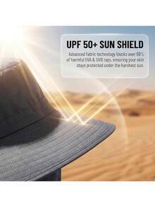 1pc Unisex Solid Color Sun Protection Wide Brim Bucket Hat, Neck Guard Outdoor Hiking Fishing Trekking Sun Hat, Suitable For Daily Outings, Climbing, Vacation, Fishing Ski Masks - Multicolor - View 3