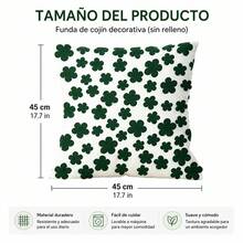 Embossed Clover Decorative Cushion, 45x45cm, Soft Fluffy Fiber Filling And Wear-Resistant Polyester Fabric, Washable Invisible Zipper, Nordic Style For Sofa, Bedroom, Office And Dining Room - 1pc - View 11
