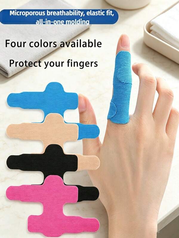10pcs Double-Band Asymmetrical Finger Wrap Finger Sleeves, Reusable Support Protection Covers, Breathable Wrinkle-Free Comfortable Muscle Relief Patches, Suitable For Post-Surgery Recovery, Camping, Home Use, Daily