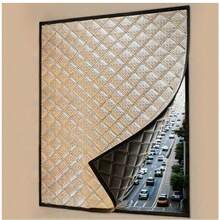 1pc Easy Detachable Hook & Loop Self-Adhesive Padded Window Door Curtain, Summer Heat Insulation UV Protection Blackout Sunshade For Bedroom Living Room, Winter Warmth Soundproof Thermal Curtain, Multiple Sizes Available - Silver Thermal Curtain - View 16