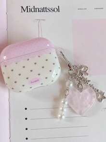 Cute Ins Style Heart Bow Soft Silicone Earphone Protective Case, Compatible With AirPods 3/4 And Pro 2/3, Cute Women's Earphone Cover - Baby Pink - View 3