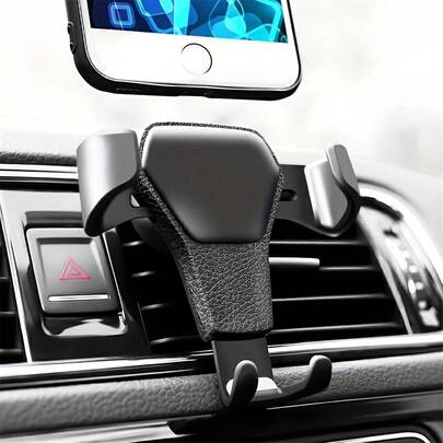 Car Leather Wrapped Phone Holder, One-Click , Automatic Multi-Function Anti-Drop Anti-Shake, Suitable For Car Air Vent, Universal Gravity Sensing Car Air Vent Phone Holder, Suitable For IPhone Phone GPS Hands-Free Car Mount