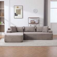 Modular Chenille Sofa Gray 4 Seat - Easy To Move - 灰色四座 - 查看 7