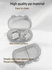 Caja de almacenamiento portátil para chupetes de bebé, puede contener 2 chupetes para reemplazo, caja de almacenamiento de chupetes de bebé, caja de chupetes de viaje - Gris - Ver 2