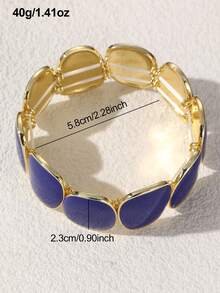 NAIZHU 1pc Blue Minimalist Elegant Bracelet Unique Design Luxurious Elegant Women's Bracelet Suitable For Daily Wear Gift Accessory - Blue - View 5