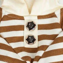 Pet & Owner Matching Striped Hoodie, Small Cat & Dog Owner Same Style Colorblock Patchwork Casual Top - Multicolor - View 5
