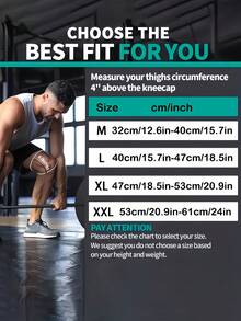 6pcs/1set Black Copper Knee Pads, With Strap Quick Closure, Nylon Blend Compression Sleeve, Knitted Sports Knee Support, Modern Design For Men, Suitable For Daily Activities, Breathable And Stable Support - Multiple Styles - View 3