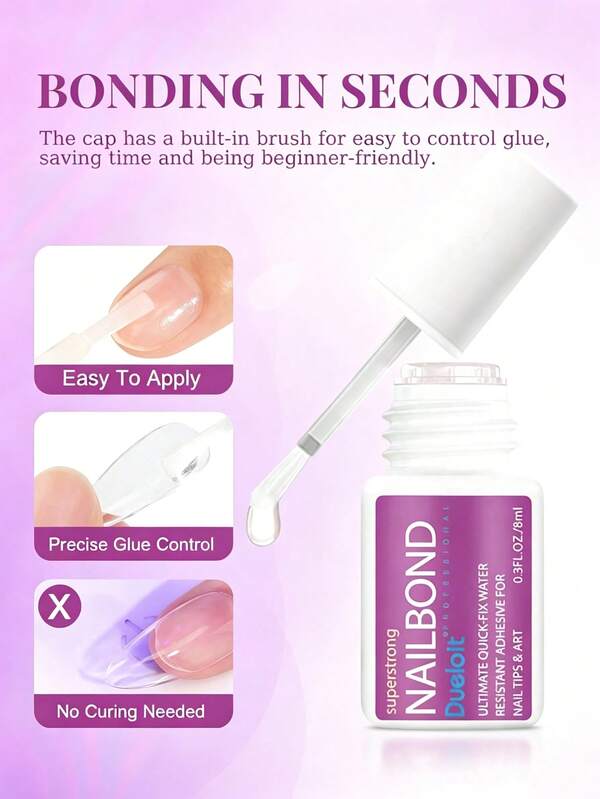 5pcs/Pack Super Strong Nail Glue With Applicator, Suitable For Acrylic Nails, Nail Tips And False Nails (8ml), Can Glue False Nails, Repair Broken Nails. Acrylic Nail Glue, Nail Gel Adhesive, Nails, Acrylic Nails, Nails, Home Decor, Gift For Women, Gift For Mother, Gift For Grandmother, Suitable For Halloween, Theme Party, Home Decor, Scene Atmosphere Decoration, Bedroom Decoration, Halloween, Holiday Essential, Halloween Decoration, Birthday Gift For Women