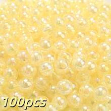 100顆 8mm 透明美人魚壓克力珠，亮面圓形隔珠，適用於製作項鍊、手鍊、鑰匙圈及其他珠寶飾品 - 彩色 - 查看 18