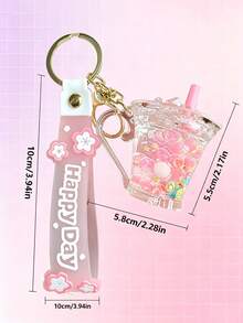 Summer Fresh Color Series Cup Shaped Keychain, Unisex Key Ring, Keychain Pendant, Backpack Charm, Party Gift For Friends - Multicolor - View 6