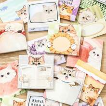 90pcs Cute Cat Pattern Sticky Notes, Aesthetic Blank Memo Pads, Suitable For Students Scrapbooking Diary Daily Notes, Stationery Office Supplies School Supplies Back To School - Multicolor - View 5