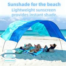 1pc Pool Sun Shade Canopy (Curtain Only, Other Accessories Not Included), 95% UV Blockage, UV Protection, Waterproof, Foldable, Suitable For Above-Ground Inflatable Pool, Summer Outdoor Backyard, Balcony, Garage, Pool, Beach, Camping, Lawn, Reinforced Edge Sun Shade Curtain, Easy Installation - C - View 2