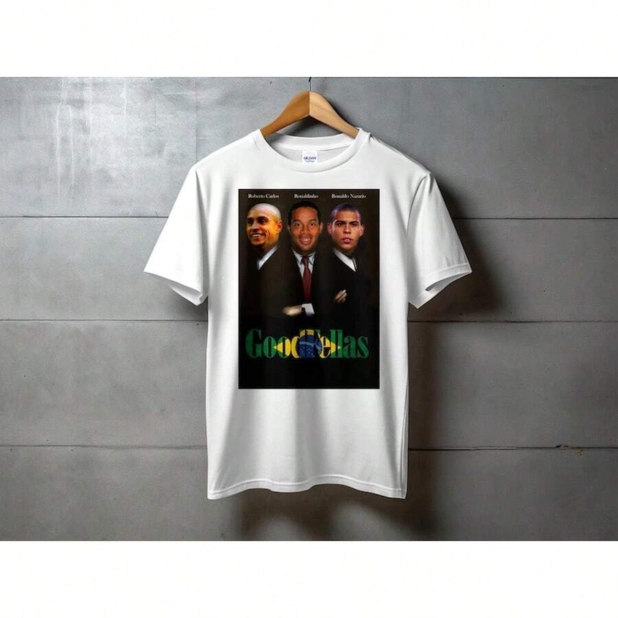 Brazil Football Legends T-Shirt, Tribute, Retro Soccer Fan Tee - 白色 - 查看 1