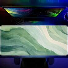 1pc Large Gaming Mouse Pad, Green Textured Design, Anti-Slip Washable Rubber Base, Large Size Desk Mat Office Accessory, Stain-Resistant Gaming Mouse Pad, Ideal Gift - Mouse Pad - View 2