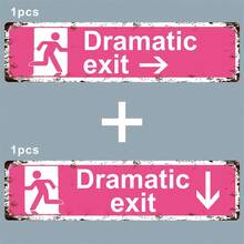 1pc Vintage Dramatic Exit /To The Left/Downward Direction/ Pvc Sign - Multipurpose 16x4 Inch Wall Hanging Decor For Home, Room, Bathroom, Bar, Cafe 100x400mm - Multicolor - View 15