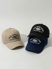 BONNY BOOM 1/2/3件可調節韓式休閒刺繡棒球帽，1989 New York USA 遮陽帽，中性純色遮陽帽，女款卡車司機帽，男款帽子，卡車司機，輕量防曬帽，多功能棒球帽，適合夏季戶外運動、日常穿著、海灘派對、旅行度假，中性，Y2K風格，送給朋友和家人的禮物，返校季、聖誕節、萬聖節假期禮物 - 彩色 - 查看 8