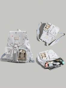 Plaid Heart Backpack | Versatile Accessory With Girly Charm. Large Main Compartment With Organized Interior, Perfect For Commuting, School, And Travel. Wide, Thick, Breathable Shoulder Straps For Comfortable Wear Without Shoulder Pressure. No Accessories Included. - Multicolor - View 6