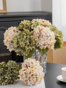 1PC Artificial Hydrangea Flower, Minimalist Home Decor, Wedding Photography Prop, Faux Flower - Multicolor - View 2