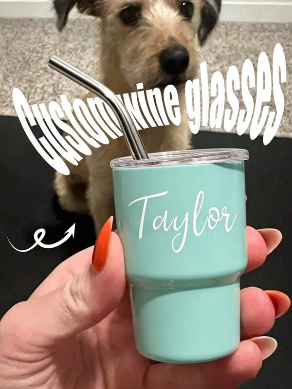 1/2/3/5Pcs Personalized Name Stemless Wine Tumbler, Custom Stainless Steel Wine Cup, Funny Birthday Party Favor, Unique Gift For Friends And Family, Wedding And Holiday Gift