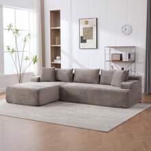 Modular Chenille Sofa Gray 4 Seat - Easy To Move - 灰色四座 - 查看 1