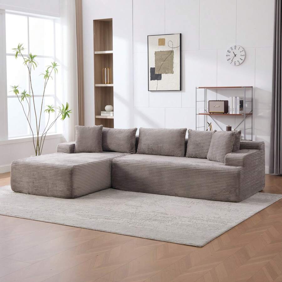 Modular Chenille Sofa Gray 4 Seat - Easy To Move - 灰色四座 - 查看 1