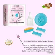 EELHOE EOHOE 3-In-1 Women's Razor, Multi-Functional Gentle Body Shaver And Hair Remover Travel Set, Provides A Smooth Shaving Experience, Long-Lasting And Efficient. Convenient For Moisturizing Skin Anytime, Enhancing Shaving Results Waxing Kit Hair Removal - View 9