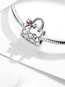 1 Piece Of Fashionable 925 Sterling Silver Mushroom Bead With Diamonds, Suitable For Women's Bracelets And DIY Jewelry Making - Style 1 - View 5